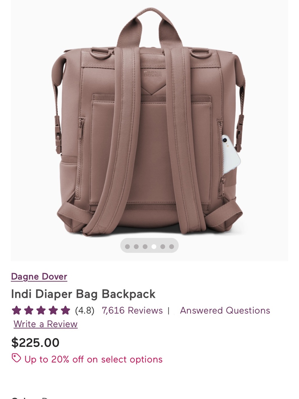Dagne Dover Mauve Diaperbag - Picture 6 of 8